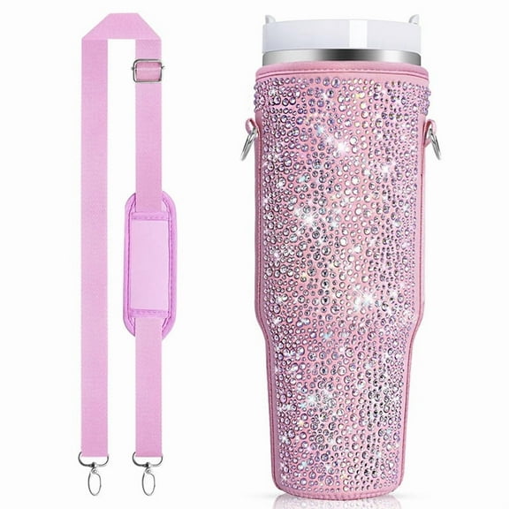 Diamond Tumbler Cup Sleeves For Stanley 40oz Cup Cover Portable Water Kettle Holder Bag Adjustable Straps Drinkware Accessories