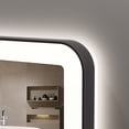 thumbnail image 6 of 55 in. W x 36 in. H Rectangular Corner-round Border Ultra-bright LED Wall-mounted Bathroom Vanity Mirror in Matte Black, 6 of 11