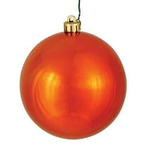 Vickerman 3" Burnished Orange Shiny Ball Ornament, 12 per Bag