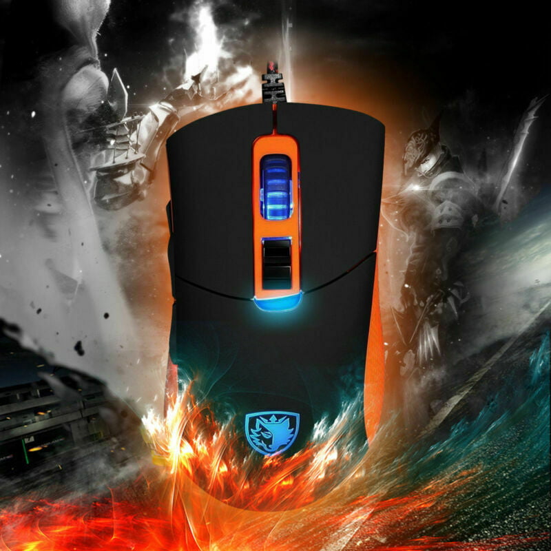 SADES S8 Gaming Mouse 2500 DPI LED Light Optical USB Wired Gaming Mice 8 Buttons 