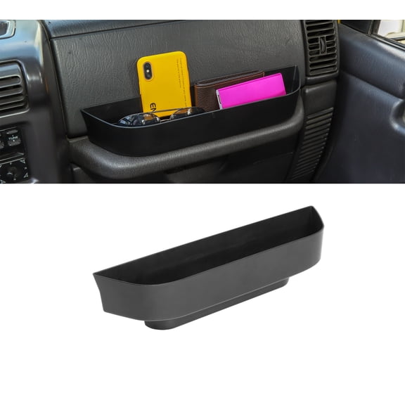 CheroCar Grab Tray Passenger Storage Tray Organizer Grab Handle Accessory Box for Jeep Wrangler TJ 2-door/4-door 1997-2006 Interior Accessories