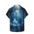 thumbnail image 2 of VBTAPA Big and Tall Button Down Shirts for Men Halloween Ghost Printed Short Sleeve Hawaiian Shirt Novelty Holiday Party Blouses Today's Deals Blue L, 2 of 5
