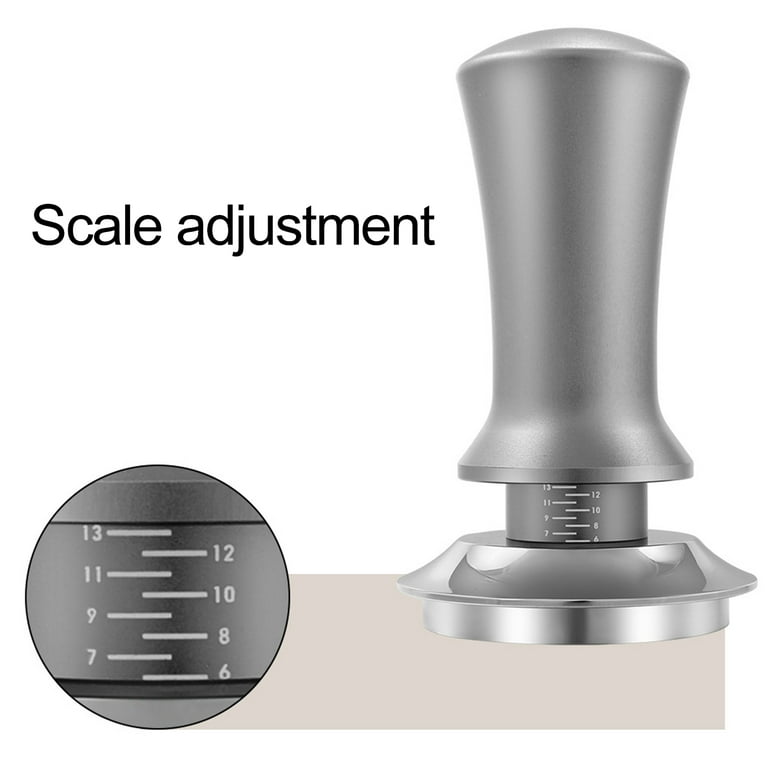 Lomubue Espresso Tamper with Scale Spring Loaded Automatic Rebound Flat  Base Detachable 51/53/58mm Coffee Powder Hammer Coffee Shop Utensil 