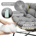 thumbnail image 3 of Thickened Waterproof Papasan Rocking Chair Cushion – 6.3'' Egg Chair Cushions with Secure Ties, Fade-Resistant & Weatherproof for Indoor/Outdoor Use , Fits Rattan Wicker Hammock Chairs (Only Cushion), 3 of 7