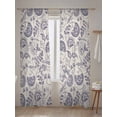 thumbnail image 5 of Farmhouse Purple Floral Sheer Curtains 2 Panels Set Linen Boho Flower Rustic Country Lihgt Filtering Rod Pocket Voile Drape, Semi Sheer Window Curtains for Bedroom Living Room, 52"x84", 5 of 5
