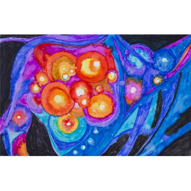 Colourful Abstract Painting Poster Print - 19 x 12 in.