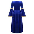 thumbnail image 3 of DPOIS Kids Girls Medieval Princess Dress Ball Gown Victorian Renaissance Vintage Dress Blue 8, 3 of 6