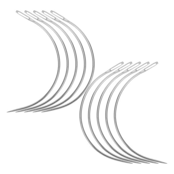 LOLIPPYY 100Pcs Hook Needles Sewing Upholstery Curved Silver with Storage Box for Easy Carry