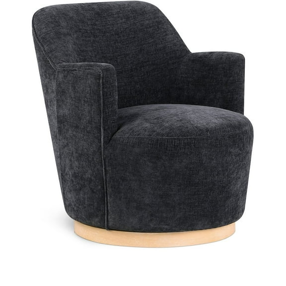 Meridian Furniture Clarita Black Chenille Fabric Swivel Accent Chair