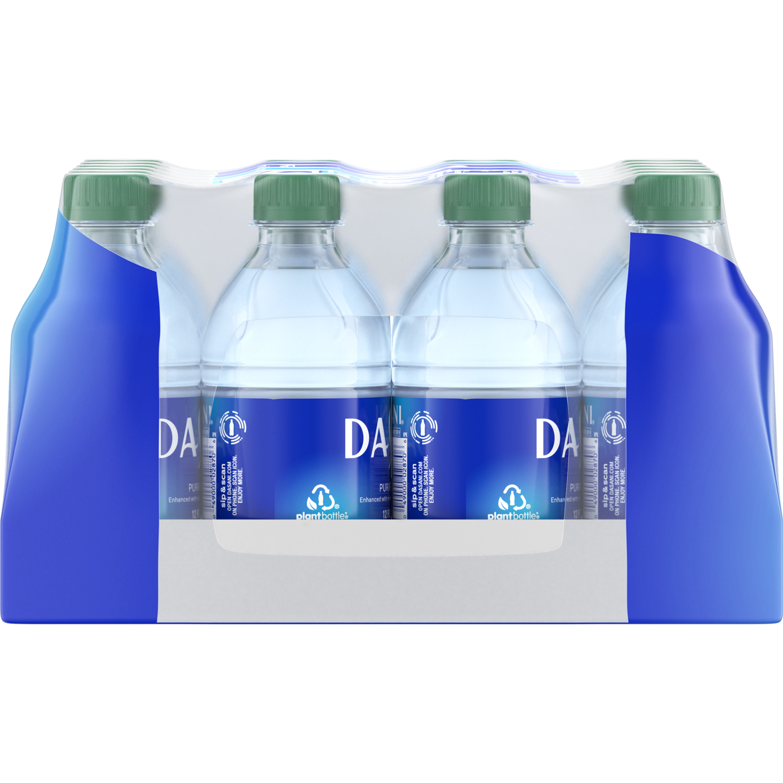 Dasani Purified Water Bottle, Case, 8 bottles / 12 fl oz - Baker's