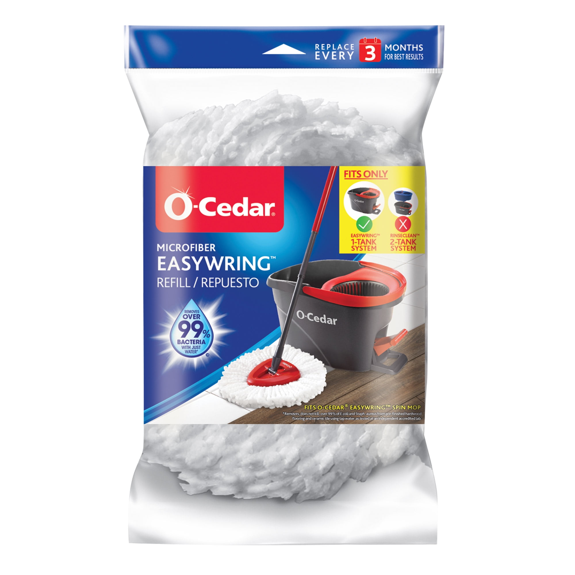 EasyWring Microfiber Spin Mop and Bucket Floor Cleaning System and an EasyWring Spin Mop Refill 