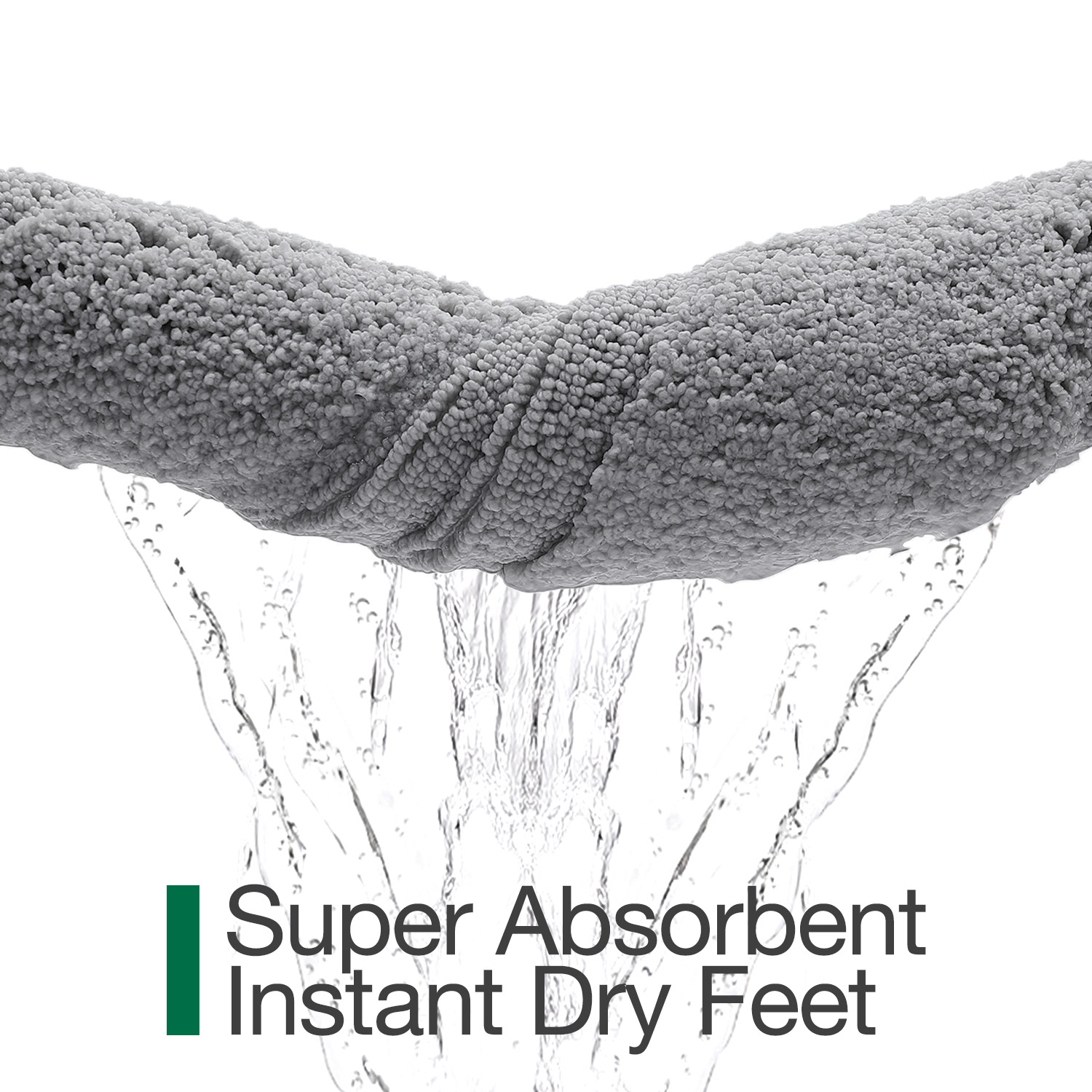 FRABE Non Slip Bathroom Rug with Rubber Backing, Ultra Absorbent Quick Dry Microfiber Bath Mat, Machine Washable, Light Grey, 17"x30"