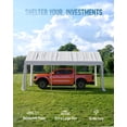 thumbnail image 6 of Garvee 20'x 10'x 11' Windproof Carport Top Replacement Cover, White, 6 of 8