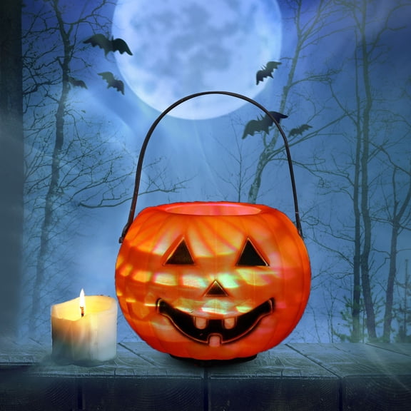 Gecau Halloween Decoration Hanging Solar Lantern Outdoor, Solar Powered Pumpkin Led Lights, Waterproof Halloween Decor, Halloween LanternIndoor Outdoor Halloween Decor Round Lightened