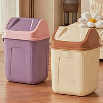 Kitchen Trash Can, Step-On Garbage Can with Lid, Tall Kitchen & Bathroom Trash Can, Small Office Waste Bin, Khaki - Xuniizn