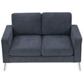 thumbnail image 4 of 3-Piece Sofa Set, Modern Chenille Upholstered Sofa Couch Sets Including 3-Seat Sofa, Loveseat and Single Chair with Sturdy Metal Legs for Living Room Bedroom Apartment (1+2+3 Seat), Blue-Gray, 4 of 7