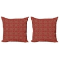 thumbnail image 1 of Ambesonne Oriental Throw Pillow Cover 2 Pack, Motif, 24", Vermilion Camel and Tan, 1 of 2