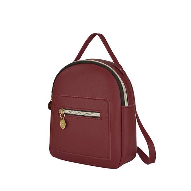 Mochila De Cuero De Pu Lindo Bolso De Hombro Con Cremallera Regalo De Campista De Viaje Para Mujer Niña seitruly AP006412-02
