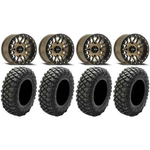 Method 406 14" Beadlock Bronze Wheels 32" Crawler XG Tires Polaris RZR