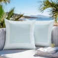 thumbnail image 3 of Aqua Geometric Throw Pillow Covers 18x18 Inch Set of 2, White Greek Key Design Abstract Modern Art Waterproof Outdoor Pillow Covers, Decorative Cushion Pillowcases for Couch, Sofa, Bed, Garden, Patio, 3 of 9