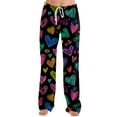 thumbnail image 5 of Youpwaven Valentine's Day Women's Heart Print Sleep Pajamas Pants - Soft Lounge Pants for Women, Drawstring Waist Loose Fit Nightwear for Romantic Evenings, 5 of 7