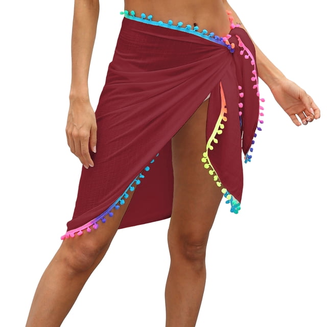 Txlixc pareos de playa para mujer, traje de baño de malla transparente con falda envolvente para bikini Txlixc Moda