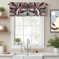thumbnail image 2 of Grey Geometric Kitchen Curtain Valances for Windows Farmhouse Short Curtains, Modern Abstract Black White Red Striped Rod Pocket Valance Curtain for Bedroom Cafe Living Room 42"x18", 2 of 8