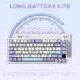 thumbnail image 4 of AK820PRO Mechanical Keyboard with TFT Smart Display&Knob,2.4G Wireless/BT5.1/USB-C Wired,75% ANSI Layout,5 Sound Absorbing Foams,Hot-Swap Linear Switch,RGB Backlit,for PC,MAC (Purple), 4 of 10