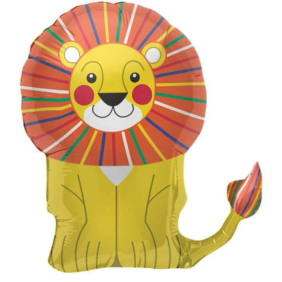 Northstar Zoo Jungle Safari Lion Helium Shape 28" Foil Balloon, Yellow Orange