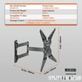 thumbnail image 6 of VEVOR Full Motion TV Mount Fits for Most 26-55 inch TVs, Swivel Tilt Horizontal Adjustment TV Wall Mount Bracket with Articulating Arm, Max 400x400mm, Holds up to 99 lbs, 6 of 7