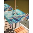 thumbnail image 2 of Square Outdoor Tablecloth with Umbrella Hole Ocean Turtle Outside Table Cloth Waterproof Patio Table Cover Coastal Coral Colorful Coral Watercoloor Zipper Tablecloths for Picnic Camping 54x54 Inch, 2 of 8