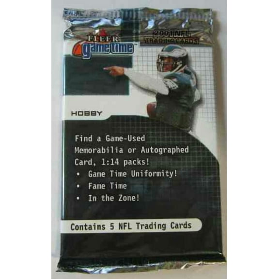 2001 Fleer Game Time NFL Football Trading Card HOBBY Pack