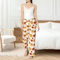 thumbnail image 4 of Cauagu Maple Leaf Pajama Pants for Women Loose Fit Wide Leg Trouser Pants Casual Elastic Waist Drawstring Lounge Pants, 4 of 6