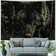 thumbnail image 4 of BCIIG  Black Red Eyed Wolf print Tapestry Soft Decorative Wall Hanging Soft Wide Wall Blanket Home Wall Art Decor Mural for Bedroom Living Room Dorm 40x30inch, 4 of 6