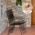 thumbnail image 6 of 9-Piece Cast Aluminum Outdoor Dining Set, Copper Red Patio Furniture for 8 Includes Unique Strawberry & Leaf 87" Rectangular Outdoor Dining Table and 8 Stackable Chairs with Cushions & Umbrella Hole, 6 of 7