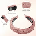thumbnail image 3 of Solid Wide Headbands Non-slip Fashion Pink Hair Hoop 1.18inch Wide for Girl Women, 3 of 7