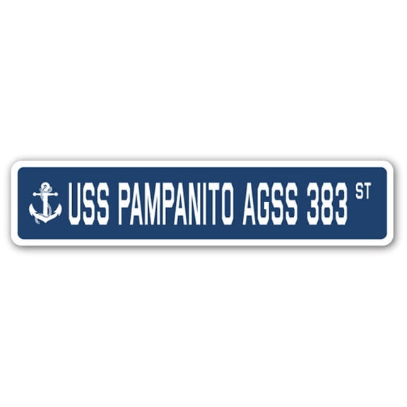 USS PAMPANITO AGSS 383 Street Sign us navy ship veteran sailor gift