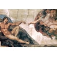 thumbnail image 2 of Vintage Apple Collection 32x23 White Modern Wood Framed Museum Art Print Titled - Michelangelo-Creation of man, 2 of 4