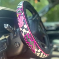 Universal Retro Western Cowboy Car Steering Wheel Cover, Hand-Painted Embossed Leather Non-Slip Steering Wheel Cover, Auto Interior Accessories