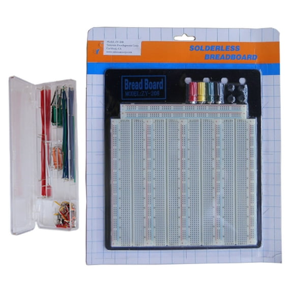 TEKTRUM EXTERNALLY POWERED SOLDERLESS 3220 TIE-POINTS EXPERIMENT PLUG-IN BREADBOARD WITH ALUMINUM BACK PLATE AND 140 PIECES PRE-FORMED SOLID JUMPER WIRES FOR PROTO-TYPING CIRCUIT/ARDUINO