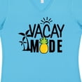 thumbnail image 4 of Inktastic Vacay Mode with Palm Trees Sun and Pineapple Women's V-Neck T-Shirt, 4 of 5
