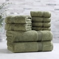 thumbnail image 2 of Superior Egyptian Cotton Absorbent 8-Piece Forest Green Towel Set, 2 of 13