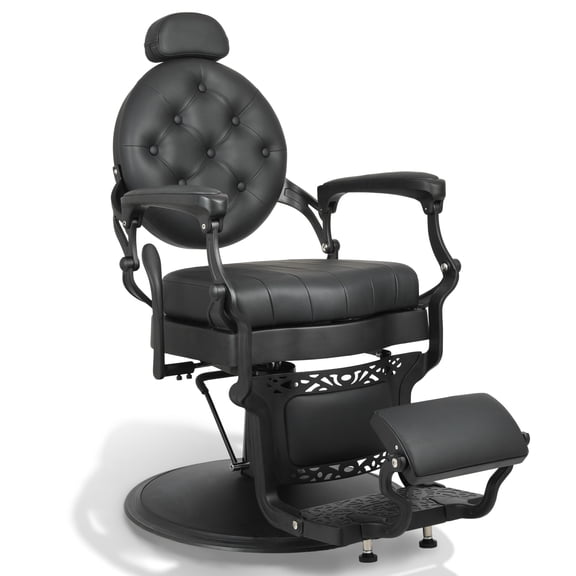 Artist hand Vintage Barber Chair Heavy Duty Hydraulic Recliner All Purpose Adjustable Styling Salon Beauty Spa Equipment(Black)