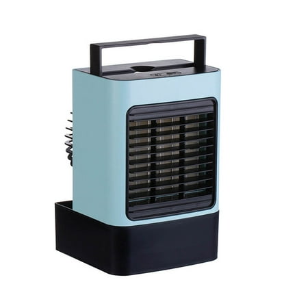 

TANGNADE New USB Charging Mini Portable Air Conditioning Fan Home Refrigerator Cooler Classroom Bell Blue