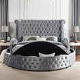 thumbnail image 3 of Furniture of America Vriam Glam Fabric Wingback Storage Cal King Bed in Gray, 3 of 8