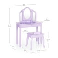 thumbnail image 6 of Guidecraft Kids' Purple Vanity and Stool Set - Lavender: Girls' Princess Desk and Chair with Makeup Mirror and Storage Drawer, 6 of 6