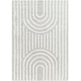 thumbnail image 2 of Hauteloom Noah Akela Living Room, Bedroom Soft Shag Neutral Area Rug - High Shaggy Plush Pile - High Low - Striped Boho Farmhouse - Gray, White - 6'7" x 9'6", 2 of 6