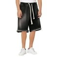 thumbnail image 2 of Hpapadks Men Jean Shorts Wide Leg Elastic Waist Drawstring Denim Bermuda Shorts with Pockets Loose Fit Knee Length Denim Shorts Men Grey XXXXL, 2 of 4