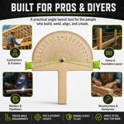 Wooden Angle Finder Tool, 0-180° Angle Measuring Tool for Woodworking with Laser Engraved Scale, Birch Wood Layout Tool for Carpenters, DIY Makers and Craftsmen