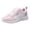 Pink, variant on Women's Mesh Slip on Sneakers Comfortable Soft Soled Walking Lace Up Non Slip Running Shoes with Arch Support White Size 8.5